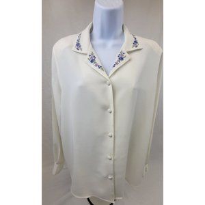 Alfred Dunner Women's Size 8 Spring, Floral, Stripe Blouse